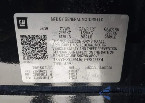 2020 Cadillac Xt4 Fwd Premium Luxury z USA, uszkodzony, nr VIN 1GYFZCR45LF031974